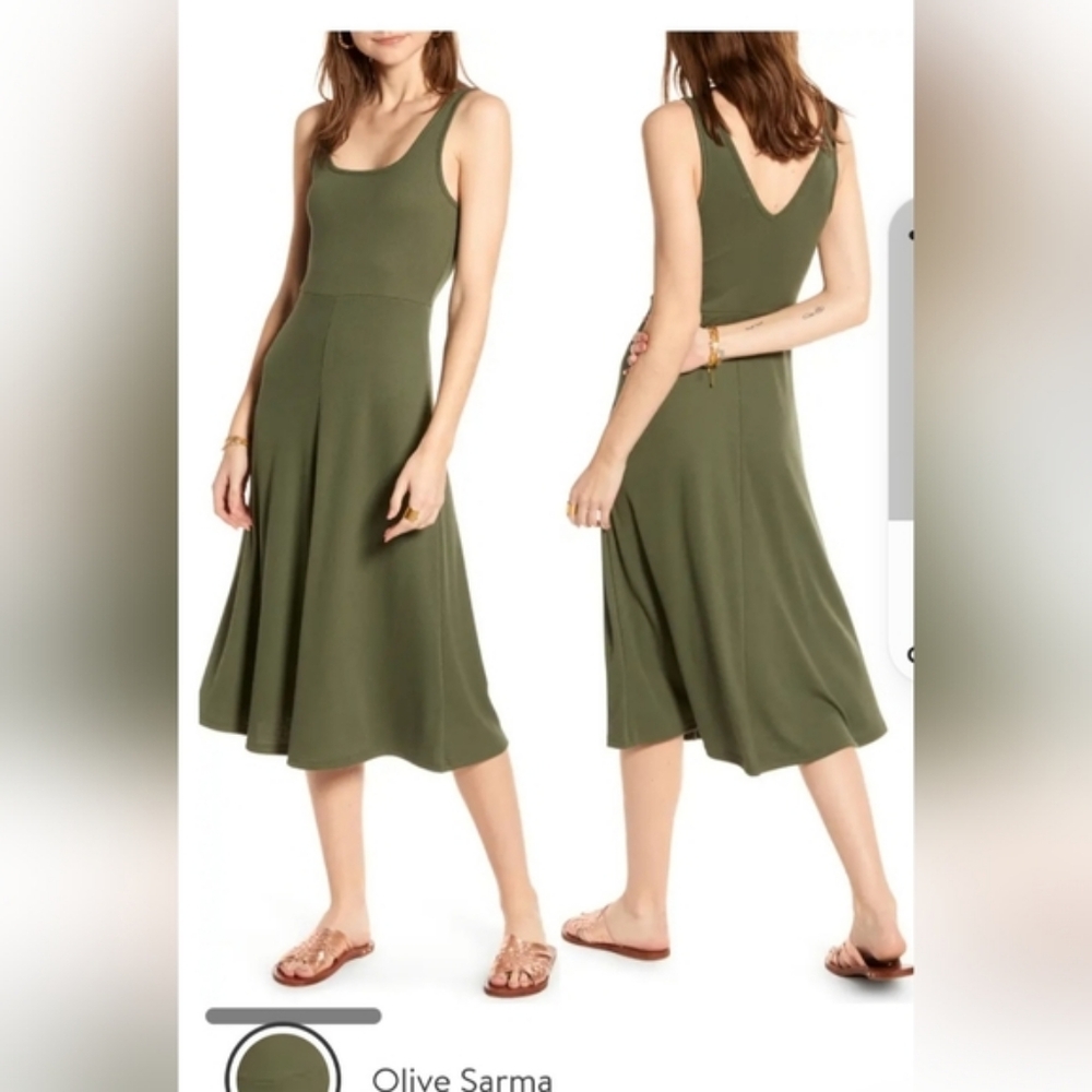 Midi ribbed dress